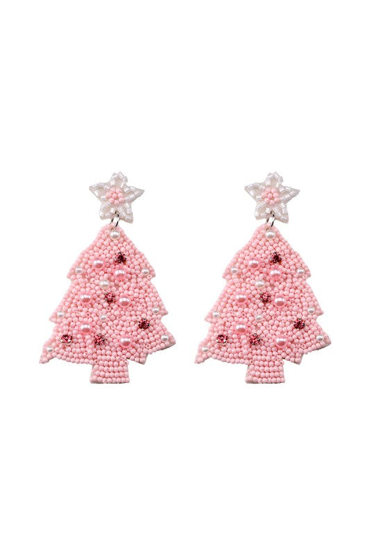 White Star Tree Earrings