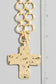 Hammered Flat Cross Pendant Toggle Chain Necklace