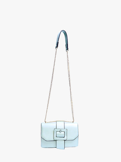 Sky Blue Buckle Crossbody Bag