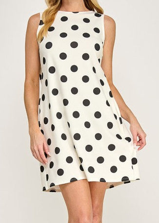 Classic Charm - Bow Back Polka Dot Dress