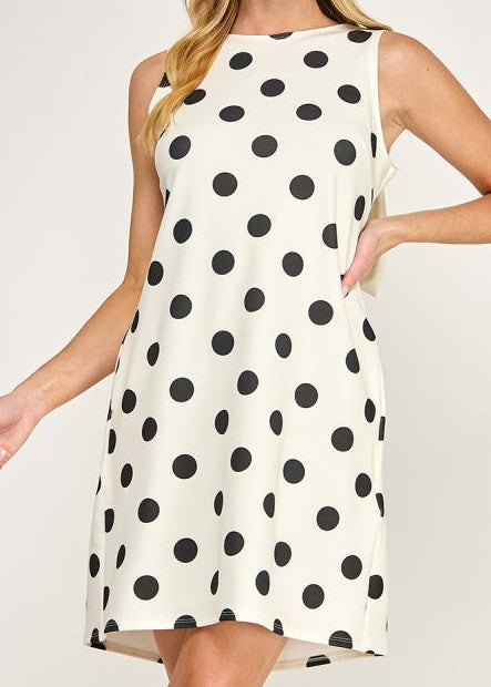 Classic Charm - Bow Back Polka Dot Dress
