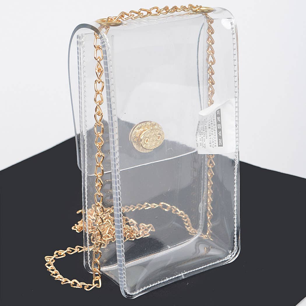 Crissy Crossbody Bag: Clear Gold