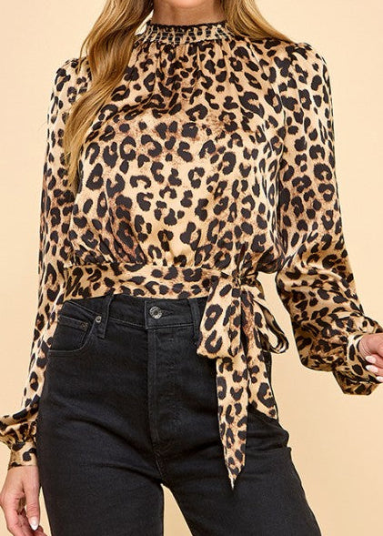 Leopard Silk Blouse