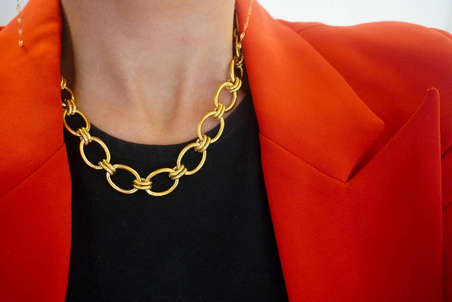 Gold Chain Link Necklace