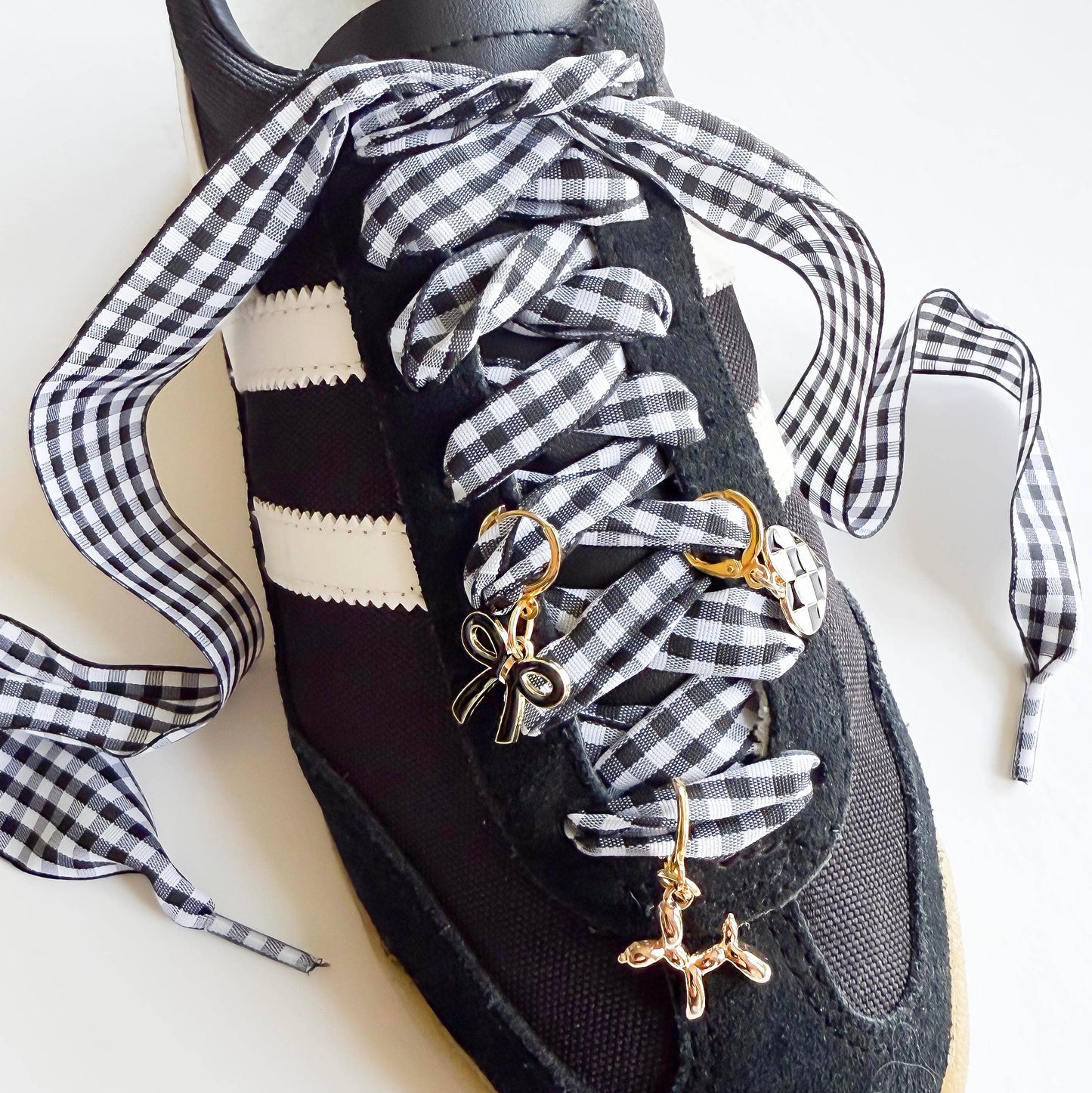 Black Gingham Shoelace