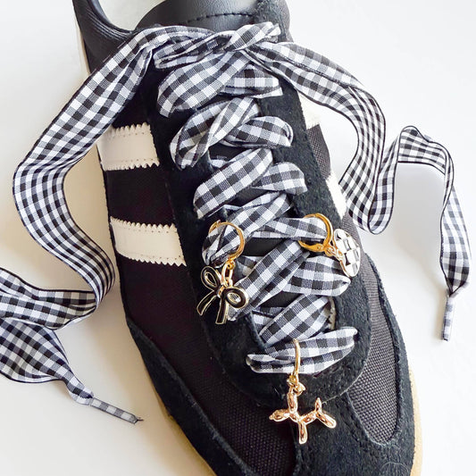 Black Gingham Shoelace