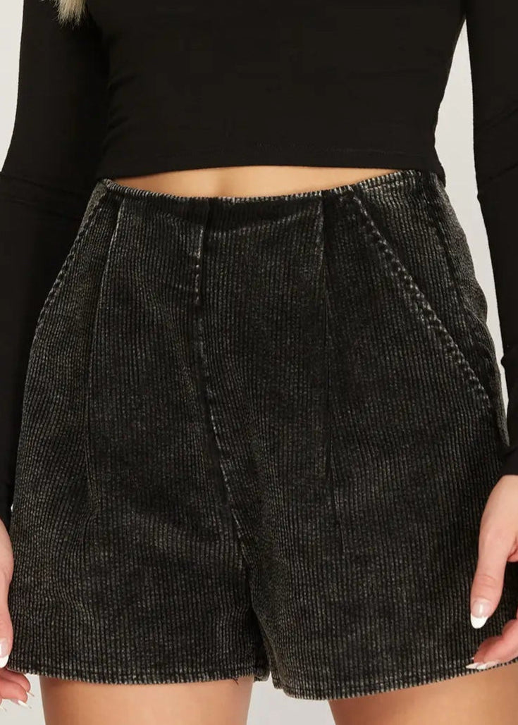 Back to Black-Corduroy Shorts