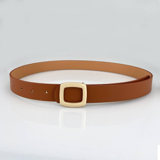 Brown Belle Belt w/Gold Buckle