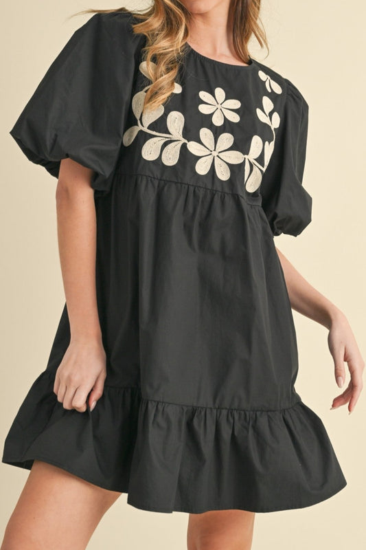 September Dress-Black/Tan