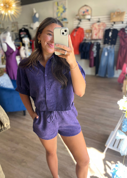 Tailgater-Purple Corduroy Set