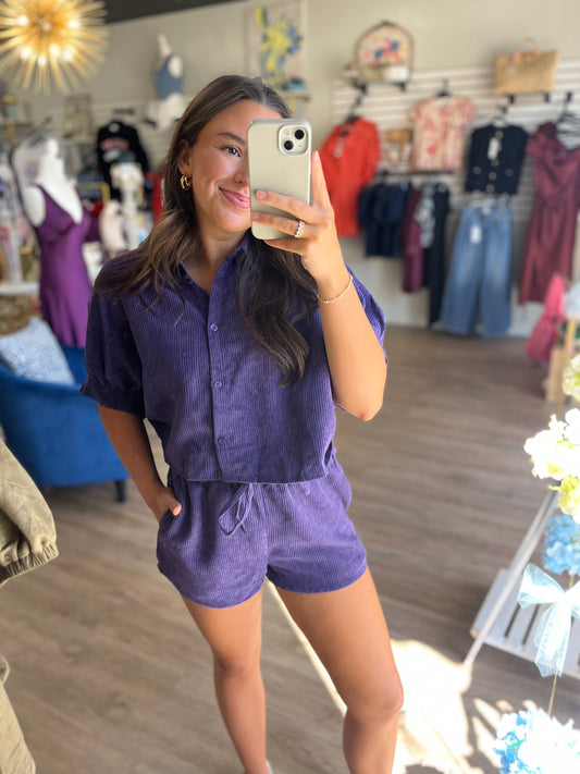 Tailgater-Purple Corduroy Set