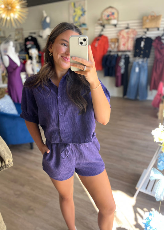 Tailgater-Purple Corduroy Set