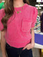 Pink Mineral Wash Sweater Top