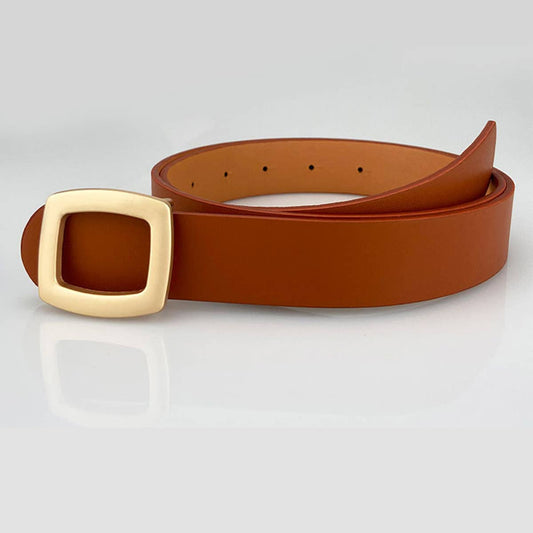 Brown Belle Belt w/Gold Buckle