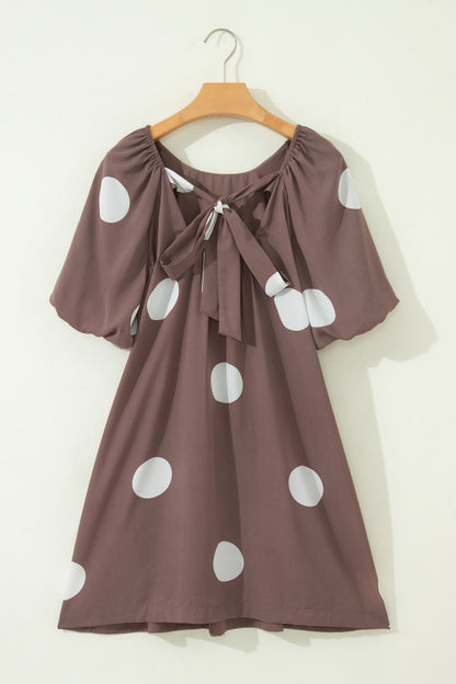 Coffee & Cream Polka Dot Dress