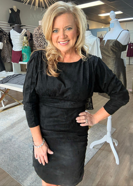 Black Suede Mini Dress