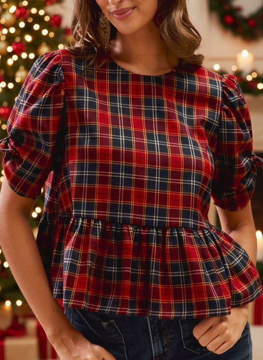 McKay Top - Navy Plaid