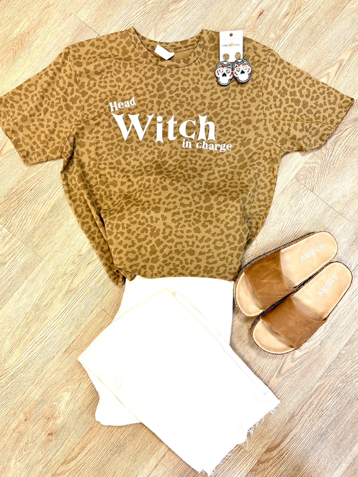Head Witch in Charge-Brown Cheetah Tee