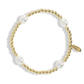 4mm Gold and 10 mm Pearl Gold Beaded Bracelets