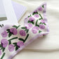 Purple Floral Ribbon Scarf