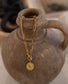 Gold Coin Front Closure Necklace