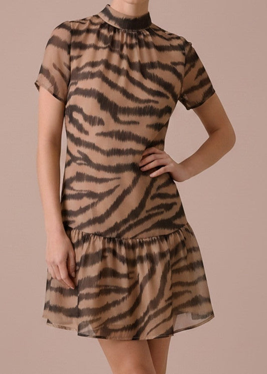 The Camille-Tiger Stripe Dress