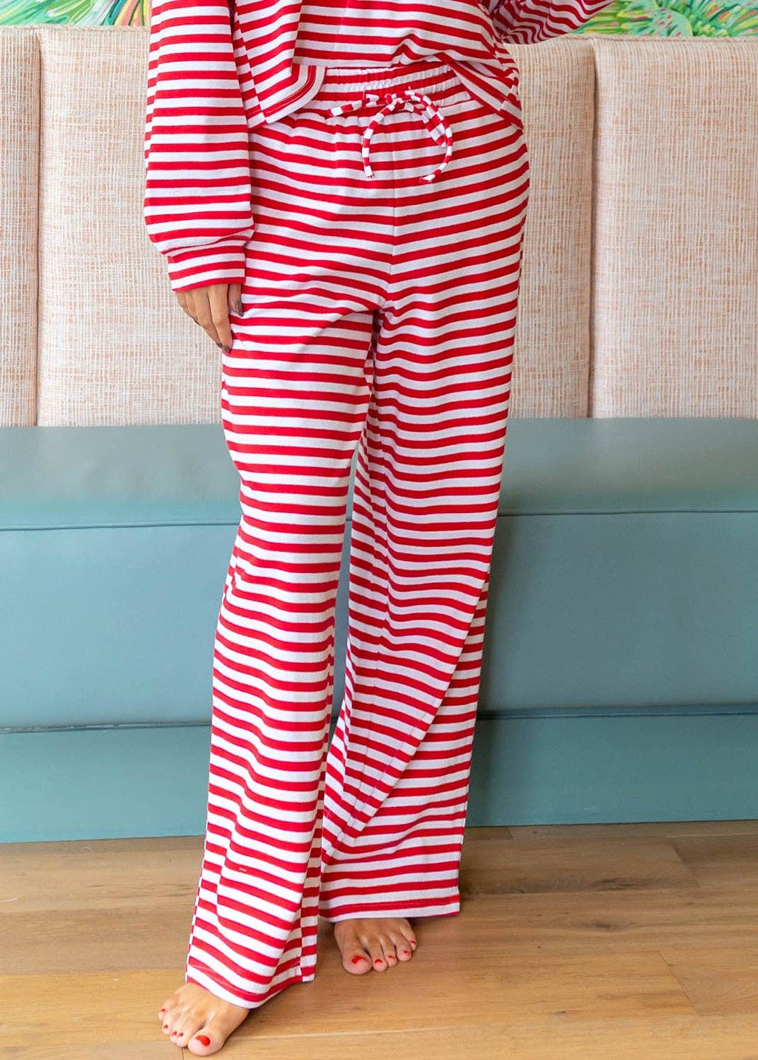 LULU MAC Striped Pant-Red