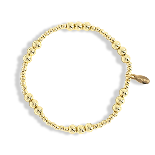 3mm and 5mm Gold Beaded Bracelets