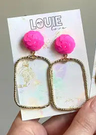 Hot Pink Sequin Hoop Earrings