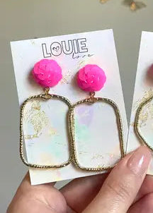 Hot Pink Sequin Hoop Earrings