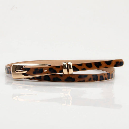 Leopard Belt w/Gold Buckle