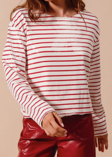 Candy Cane Sequins Top