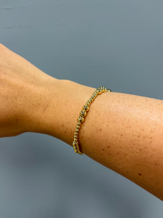 3mm and 5mm Gold Beaded Bracelets