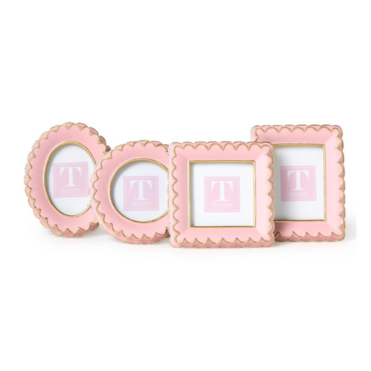 Pink Scalloped Mini Photo Frame