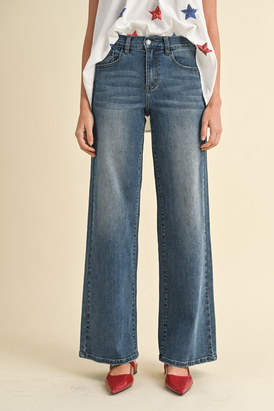 Indigo Wide Leg Jeans