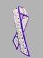 Purple Floral Ribbon Scarf