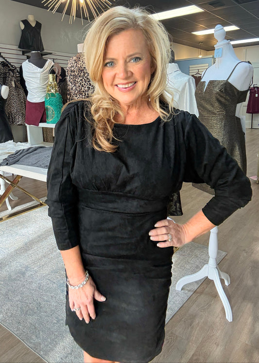 Black Suede Mini Dress