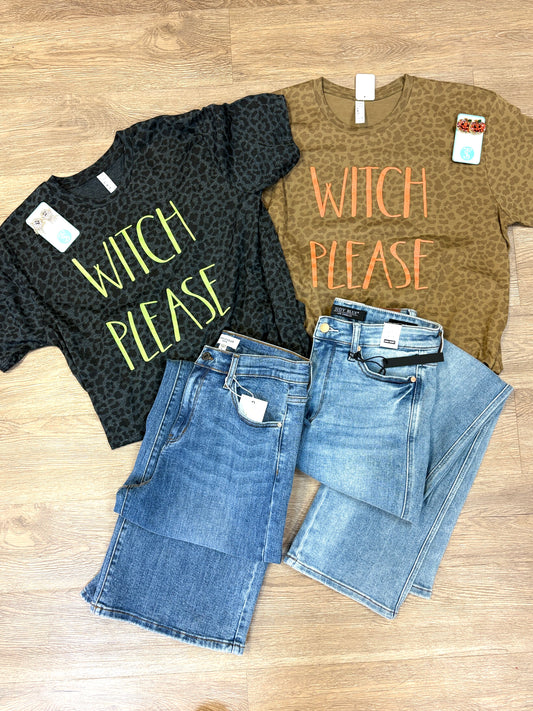 Witch Please-Black Cheetah Tee