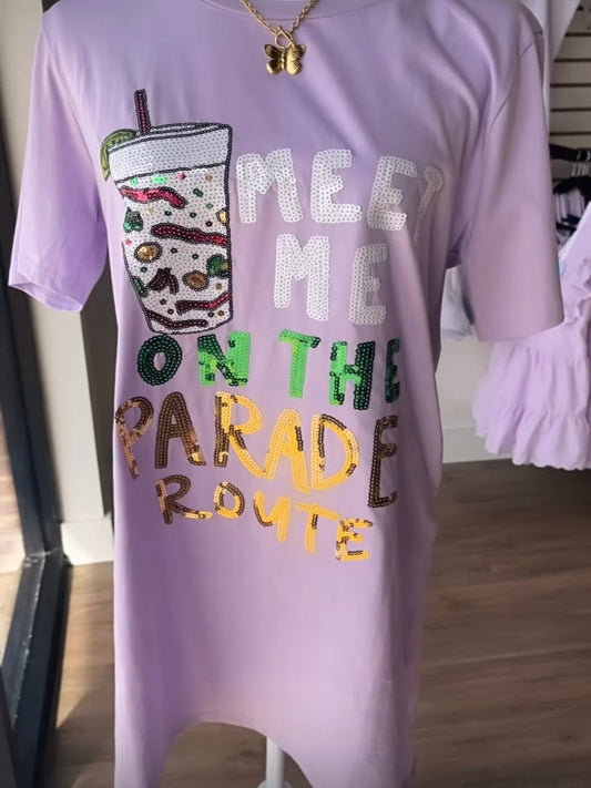 Meet me on the parade route t shirt dress