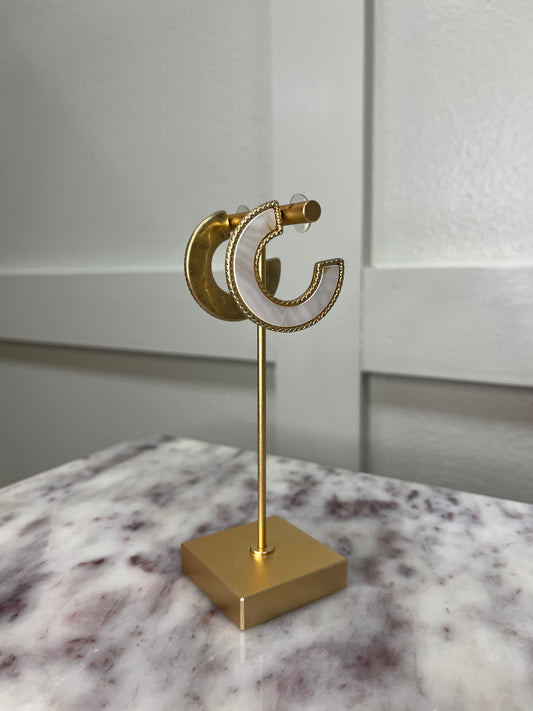 Gemma Hoop Earring in Mother of Pearl