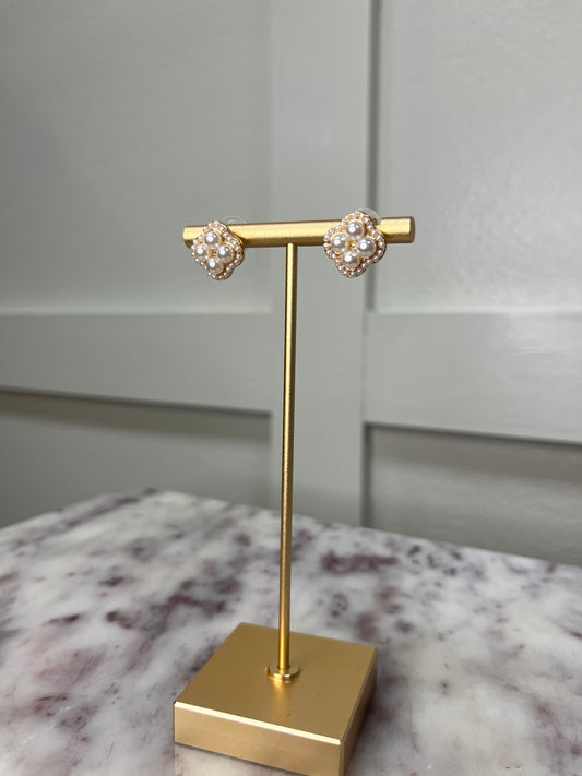 Kyla Pearl Stud Earring Cream