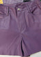 Lilac leather shorts