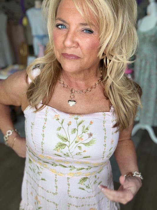 Blush Garden Midi Dress