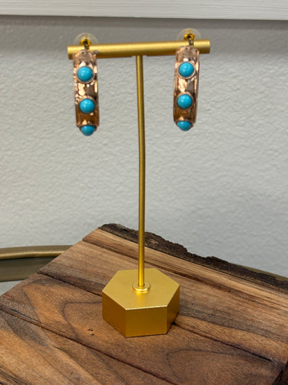 Turquoise Trellis Statement Earrings