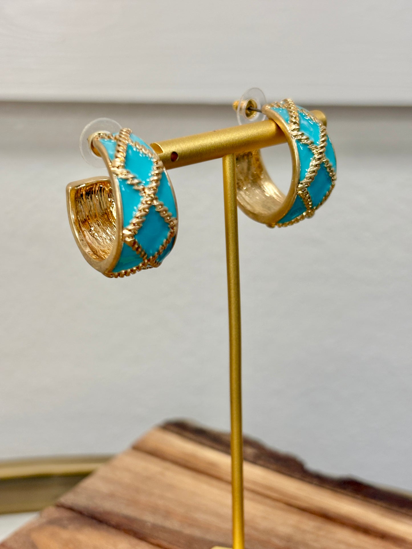 Turquoise Trellis Statement Earrings
