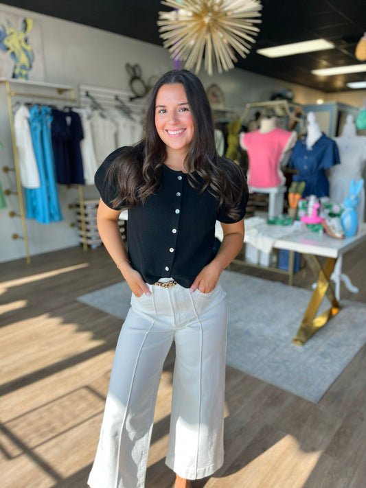 The Perfect Line White Wide Leg Jeans