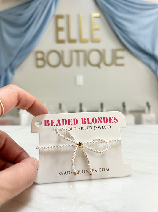 Beaded Blondes Gold Pearl Bracelet