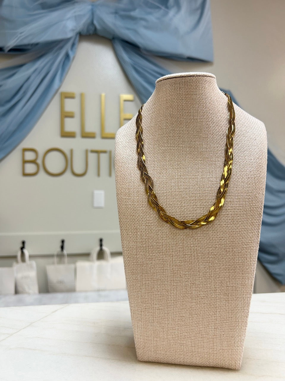 Braided Herringbone Chain Necklace