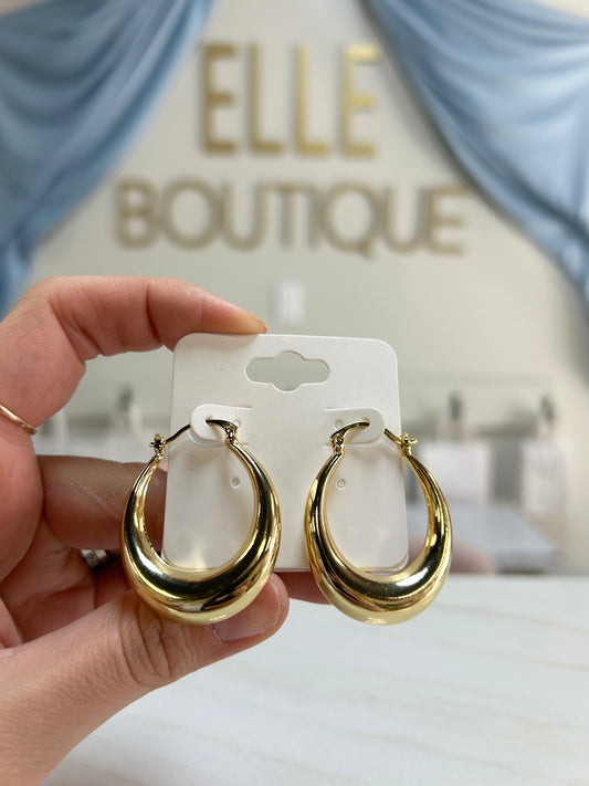 Oval Pincatch Hoop Earrings