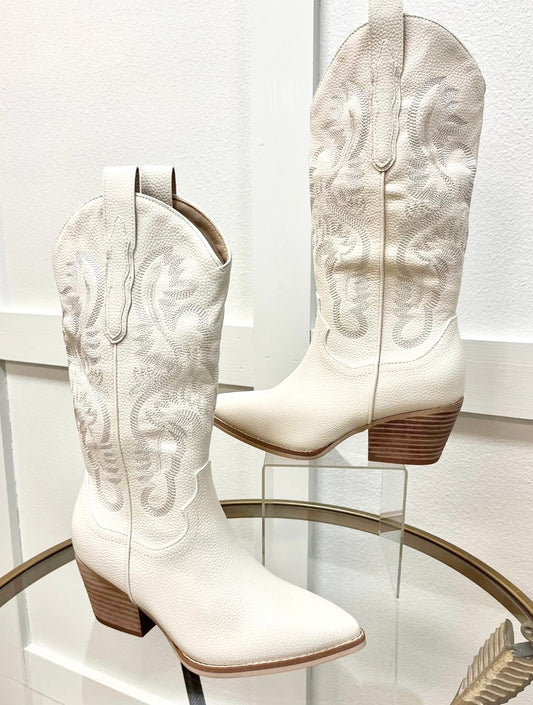 Daisy Duke- White Western Boot